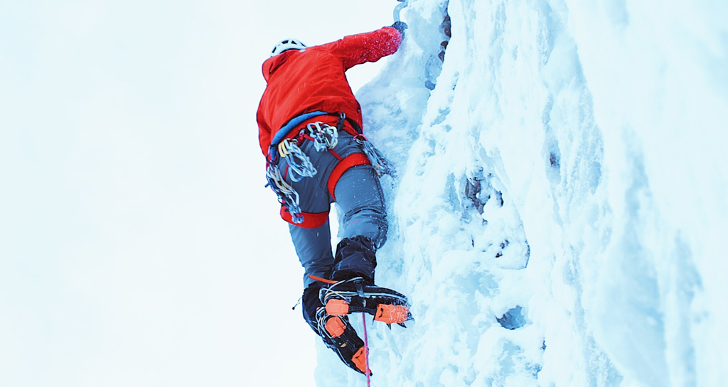 Matt ice climbing